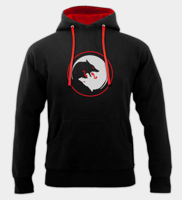 Odens vargar broderad hoodie