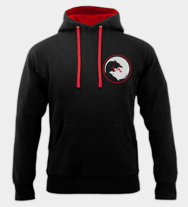 Odens vargar broderad hoodie