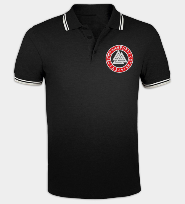 Valknut broderad pikétröja