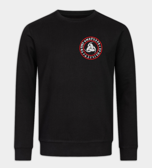 Odens trefaldiga horn broderad sweatshirt