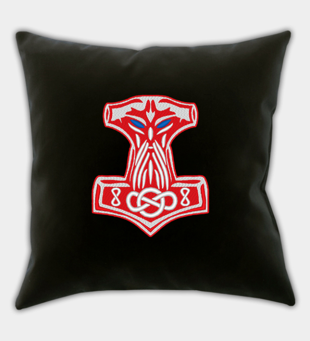 Mjölnir broderad kuddfodral
