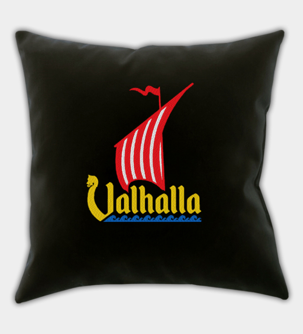 Vikingaskepp broderad kuddfodral
