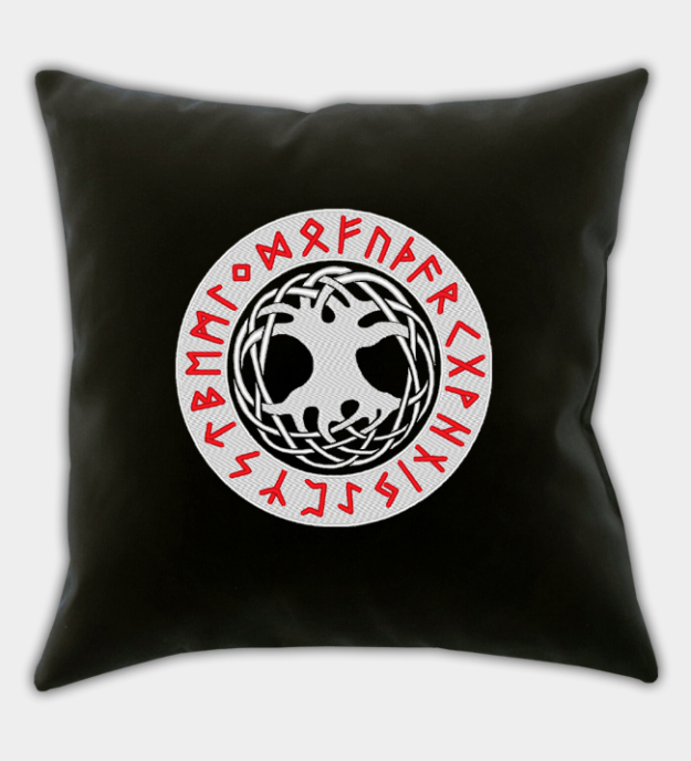 Yggdrasil broderad kuddfodral