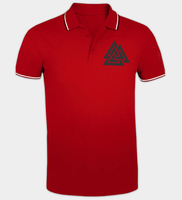 Valknut broderad pikétröja