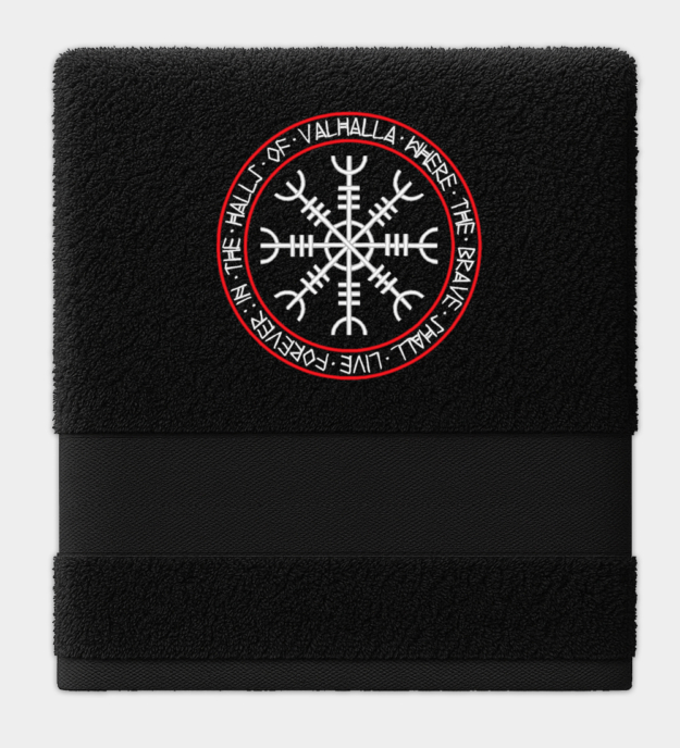 Valhallas salar broderad handduk