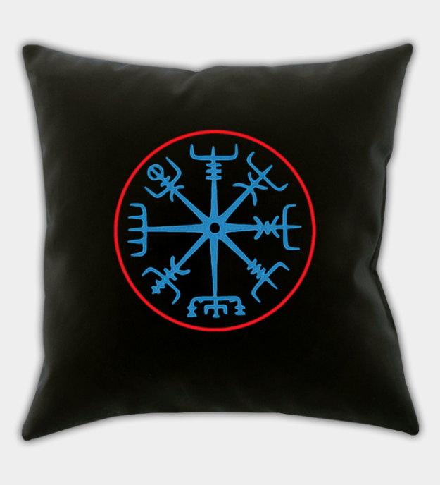Vegvísir Broderat Prydnadskuddfodral