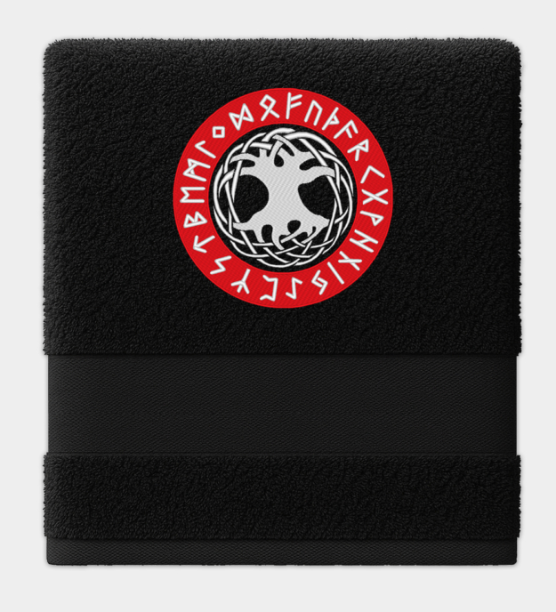 Yggdrasil broderad handduk