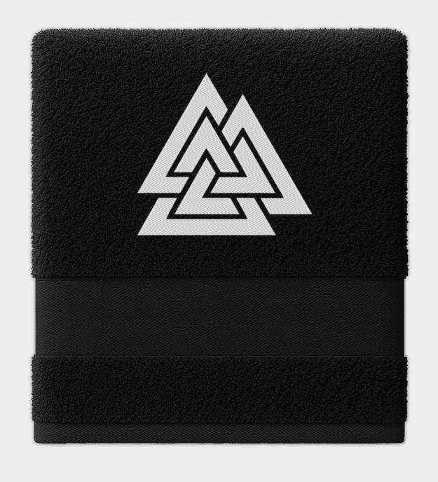 Valknut broderad handduk