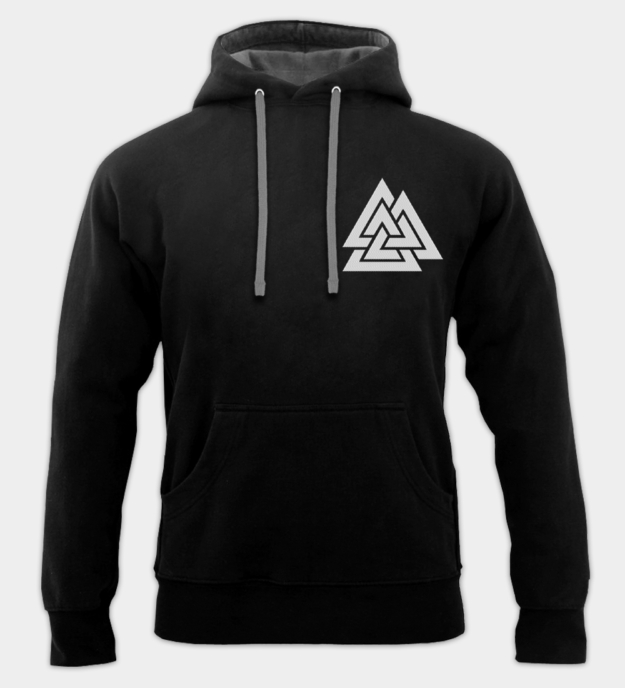 Valknut broderad hoodie